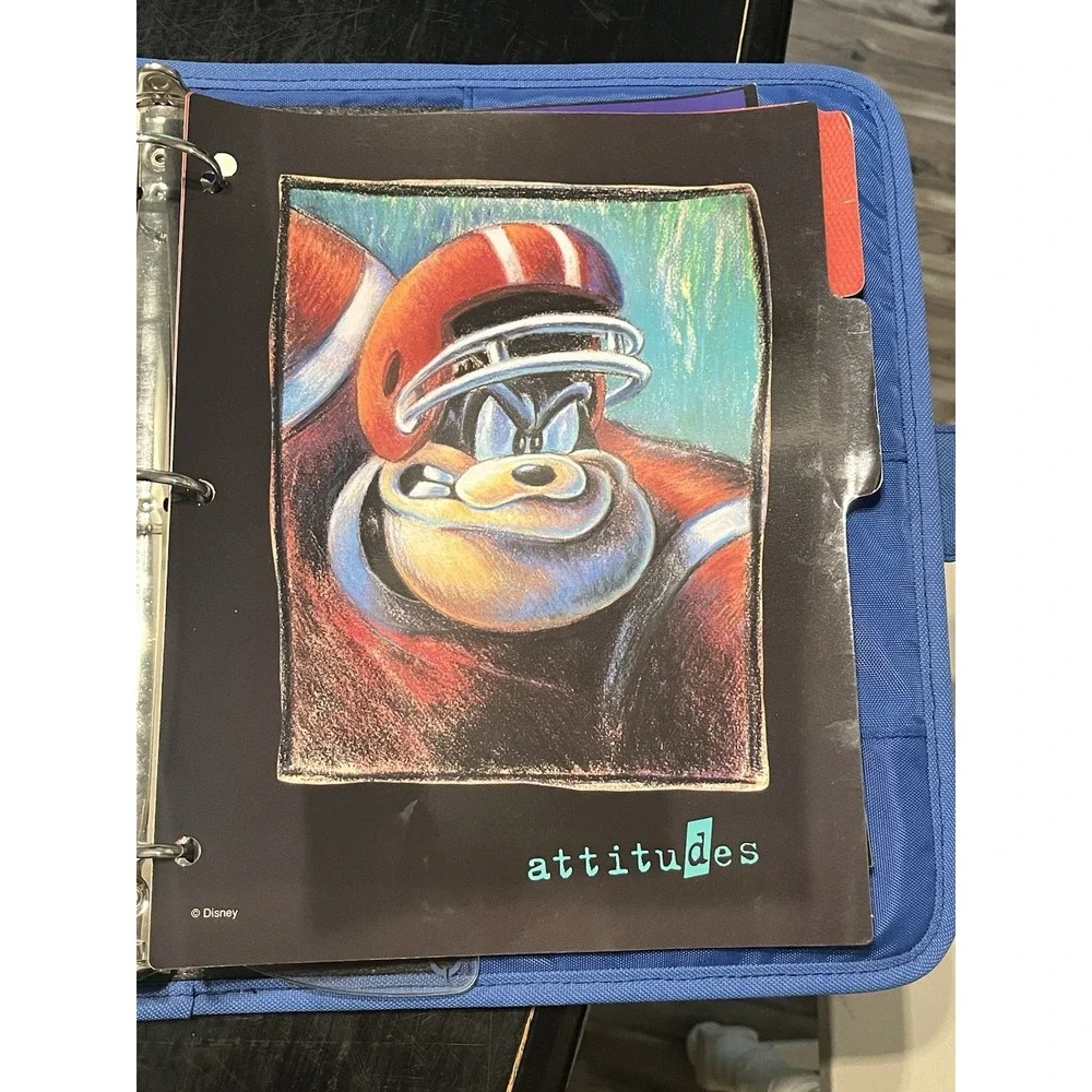 Vintage DISNEY Minnie Mouse Volleyball 1990's Attitudes Collection Binder Folder